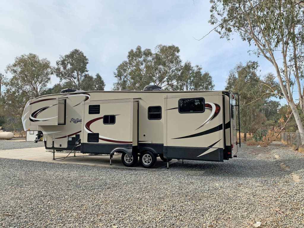fifth wheel detailed at a campground